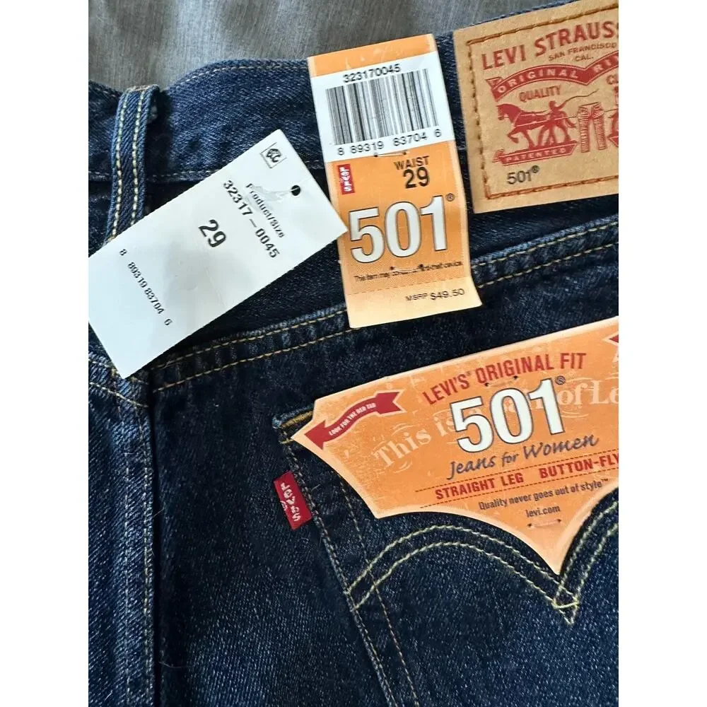 Levi's 501 Shorts Cutoff Frayed 501 Button Fly Mid rise Size:29 NEW/NWT